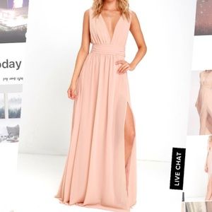 Lulus Heavenly Hues Blush Maxi Dress